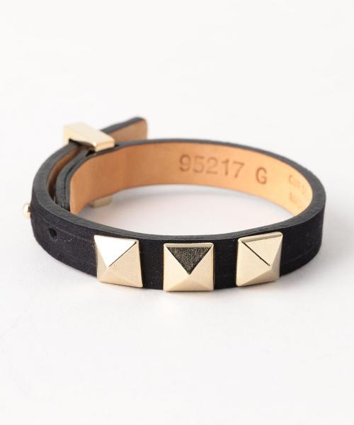 BEAUTY&YOUTH UNITED ARROWS(ビューティーアンドユースユナイテッドアローズ)の「<MAISON BOINET>スタッズブレスレット◆(ブレスレット・レディース・ダークブラウン/ネイビー・FREE)」の2枚目の写真