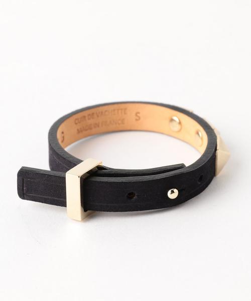 BEAUTY&YOUTH UNITED ARROWS(ビューティーアンドユースユナイテッドアローズ)の「<MAISON BOINET>スタッズブレスレット◆(ブレスレット・レディース・ダークブラウン/ネイビー・FREE)」の3枚目の写真