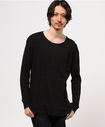 【BS】ワッフルロング丈長袖カットソー