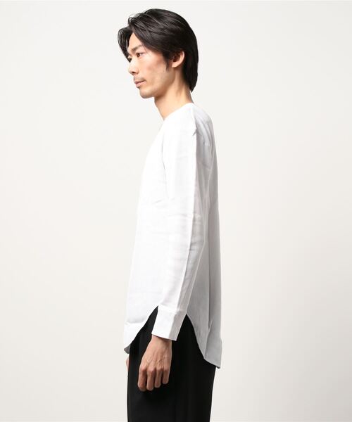 NOT RIGID(ノットリジット)の「【BS】ワッフルロング丈長袖カットソー(Tシャツ/カットソー・メンズ・ブラック/ライトピンク/ネイビー/ホワイト/杢グレー/アイボリー・MEDIUM/LARGE)」の8枚目の写真