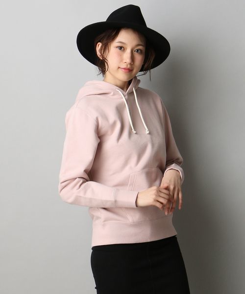 Champion（チャンピオン）の「【Champion】無地スウェットパーカー（パーカー・レディース・ライトピンク/ブラウン/ネイビー/ブラック/グレー/キナリ・LARGE/MEDIUM/SMALL）」の6枚目の写真