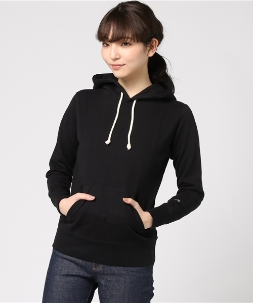 Champion（チャンピオン）の「【Champion】無地スウェットパーカー（パーカー・レディース・ライトピンク/ブラウン/ネイビー/ブラック/グレー/キナリ・LARGE/MEDIUM/SMALL）」の10枚目の写真