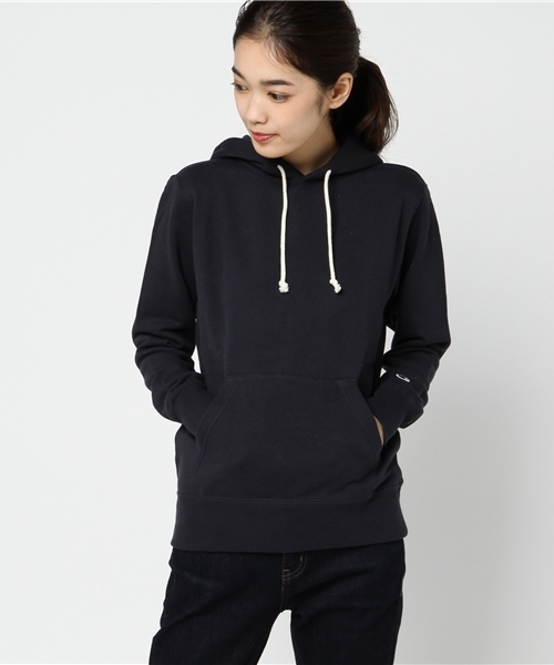 Champion（チャンピオン）の「【Champion】無地スウェットパーカー（パーカー・レディース・ライトピンク/ブラウン/ネイビー/ブラック/グレー/キナリ・LARGE/MEDIUM/SMALL）」の8枚目の写真