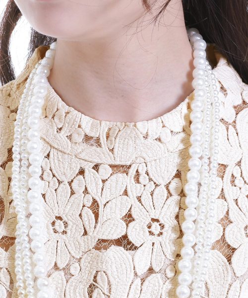 PourVous(プールヴー)の「ハイネック レース 結婚式 ワンピースドレス 大きいサイズ 対応 フォーマル オケージョンドレス お呼ばれ 二次会 成人式 (ドレス・レディース・ピンクベージュ/ネイビー/ベージュ/アイボリー・M/S)」の17枚目の写真