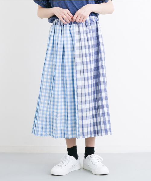 MERLOT（メルロー）の「ギンガムチェックプリーツスカート2249（スカート・レディース・ブラック/ネイビー/チェリーピンク・FREE）」の3枚目の写真