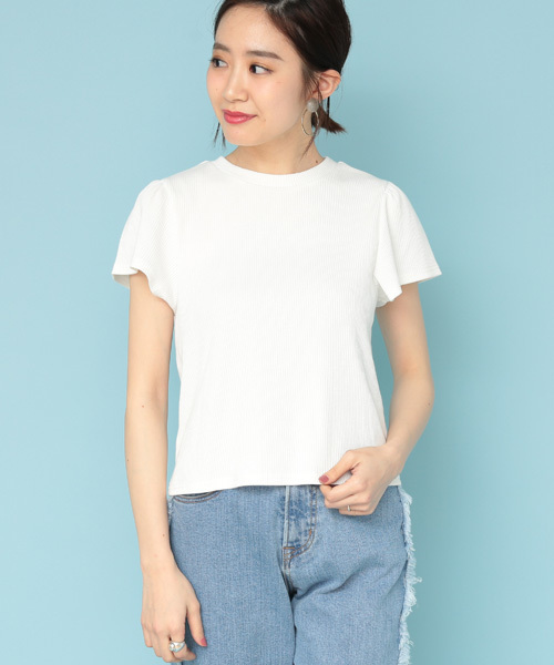 mystic（ミスティック）の「リブハイネックT（Tシャツ/カットソー・レディース・ベージュ/ネイビー/オフホワイト/グレー/ブラック・FREE）」の7枚目の写真