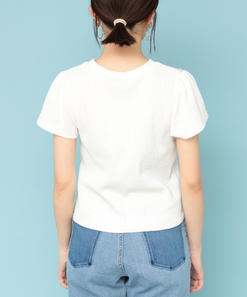 mystic（ミスティック）の「リブハイネックT（Tシャツ/カットソー・レディース・ベージュ/ネイビー/オフホワイト/グレー/ブラック・FREE）」の9枚目の写真