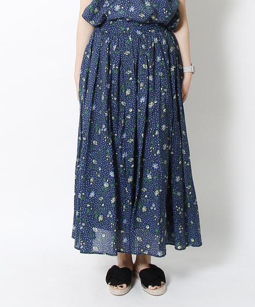 coen（コーエン）の「ヴィンテージサテンフラワープリントマキシスカート（スカート・レディース・グレー/ネイビー・FREE）」の15枚目の写真