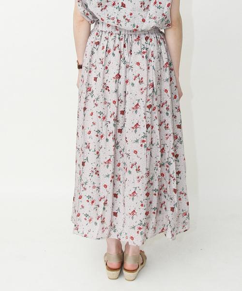 coen（コーエン）の「ヴィンテージサテンフラワープリントマキシスカート（スカート・レディース・グレー/ネイビー・FREE）」の14枚目の写真