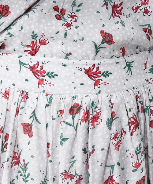 coen（コーエン）の「ヴィンテージサテンフラワープリントマキシスカート（スカート・レディース・グレー/ネイビー・FREE）」の4枚目の写真