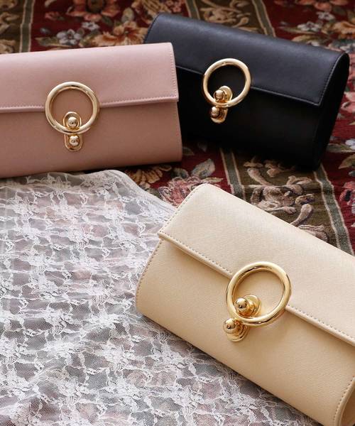 PourVous（プールヴー）の「リングクリップクラッチバッグ お呼ばれ 結婚式 オケージョン 同窓会（クラッチバッグ・レディース・ピンク/ブラック/ベージュ・FREE）」の14枚目の写真