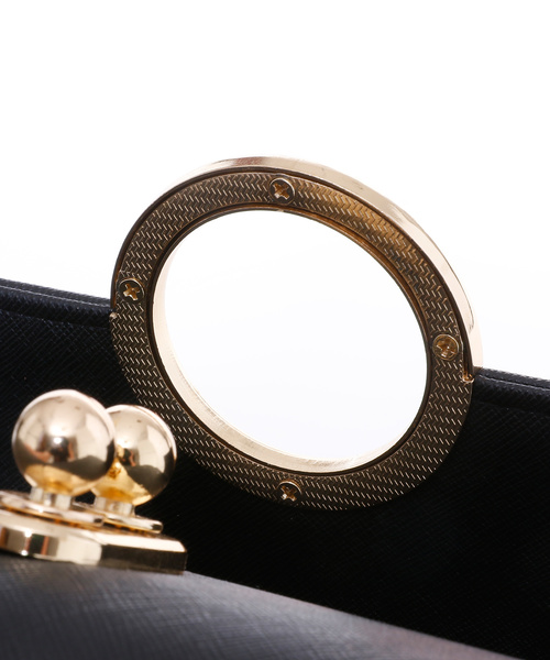 PourVous（プールヴー）の「リングクリップクラッチバッグ お呼ばれ 結婚式 オケージョン 同窓会（クラッチバッグ・レディース・ピンク/ブラック/ベージュ・FREE）」の11枚目の写真