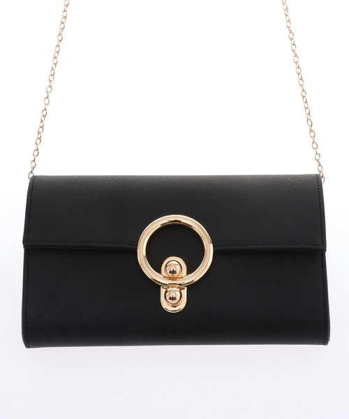 PourVous（プールヴー）の「リングクリップクラッチバッグ お呼ばれ 結婚式 オケージョン 同窓会（クラッチバッグ・レディース・ピンク/ブラック/ベージュ・FREE）」の8枚目の写真