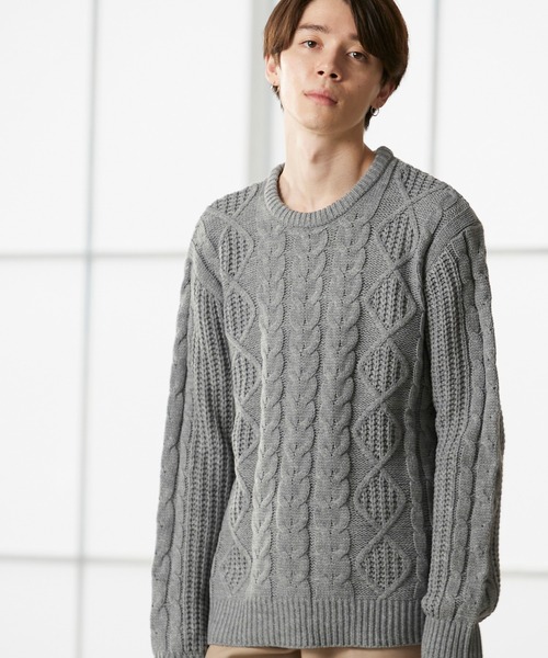 MONO-MART�i���m�}�[�g�j�́u�I�[�o�[�T�C�Y�A�����҂݃N���[�l�b�N�P�[�u���j�b�g�Z�[�^�[2019-2020WINTER(MONO-MART)�i�j�b�g/�Z�[�^�[�j�v�b�ۃO���[