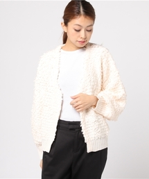 earth music&ecology | ・ループ編みショートニットカーディガン(カーディガン/ボレロ)