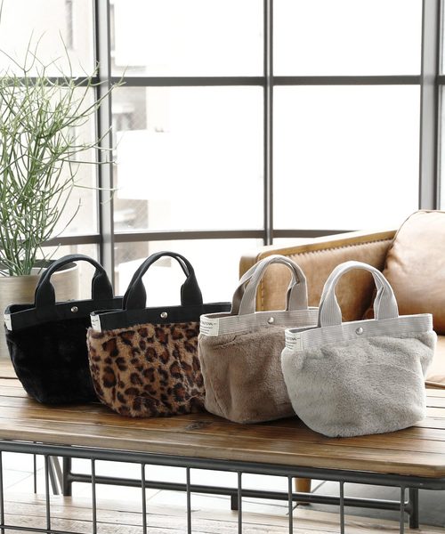 KOBE LETTUCE(コウベレタス)の「エコファートートバッグ(トートバッグ・レディース・ブラック/ベージュ/グレー/ピンク/アイボリー/モカ/レオパード・FREE)」の4枚目の写真