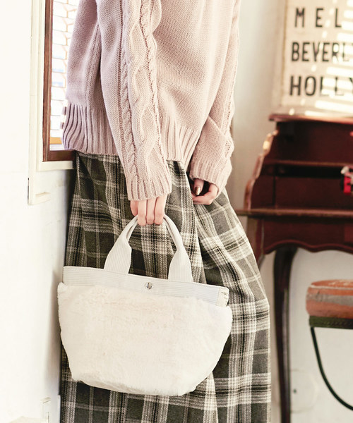 KOBE LETTUCE(コウベレタス)の「エコファートートバッグ(トートバッグ・レディース・ブラック/ベージュ/グレー/ピンク/アイボリー/モカ/レオパード・FREE)」の2枚目の写真