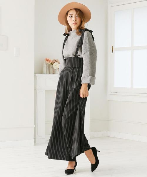 Doula Doula（ドゥーラドゥーラ）の「ストライプワイドサロペット（サロペット/オーバーオール・レディース・ベージュ/ブラック・M/L）」の13枚目の写真