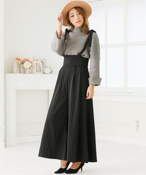 Doula Doula（ドゥーラドゥーラ）の「ストライプワイドサロペット（サロペット/オーバーオール・レディース・ベージュ/ブラック・M/L）」の16枚目の写真