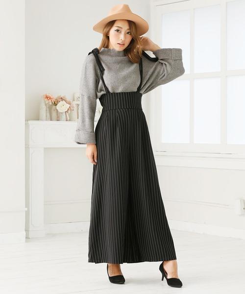 Doula Doula（ドゥーラドゥーラ）の「ストライプワイドサロペット（サロペット/オーバーオール・レディース・ベージュ/ブラック・M/L）」の18枚目の写真