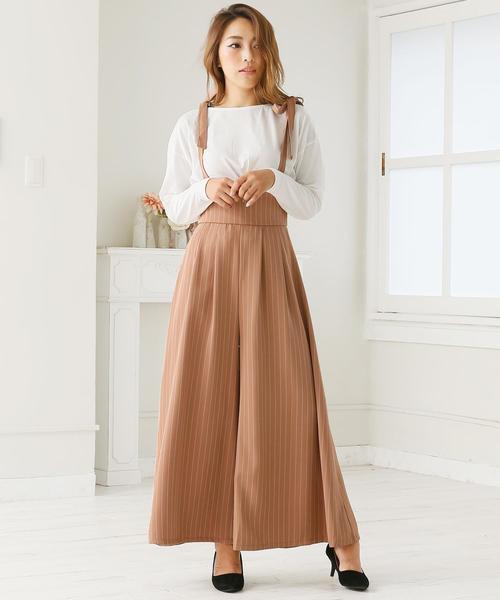 Doula Doula（ドゥーラドゥーラ）の「ストライプワイドサロペット（サロペット/オーバーオール・レディース・ベージュ/ブラック・M/L）」の21枚目の写真