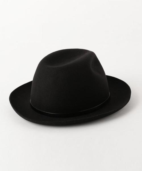 KIJIMA TAKAYUKI（キジマ　タカユキ）の「＜KIJIMA TAKAYUKI(キジマ タカユキ)＞ LEATHER RBN HAT ◆（ハット・メンズ・グレー/ブラック・2/1/3）」の4枚目の写真