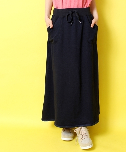 WEGO（ウィゴー）の「WEGO/裏毛マキシスカート（スカート・レディース・杢グレー/オートミール/ブルー/ネイビー・FREE）」の4枚目の写真