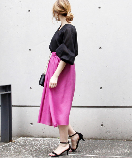 Tiara（ティアラ）の「ボリュームギャザーカラースカート（スカート・レディース・ブルーグリーン/ライラック/ピンク/イエロー・M/S）」の11枚目の写真