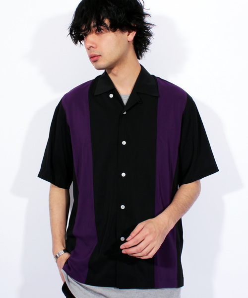 8(eight)(エイト)の「切替 半袖シャツ 開襟 ボーリングシャツ(シャツ/ブラウス・メンズ・A/B/C/D・MEDIUM/LARGE)」の1枚目の写真