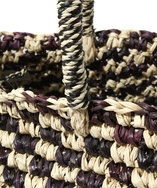 FIGARO Paris(フィガロパリ)の「SENSI STUDIO MAXI TOTE WOVEN マキシトートカゴバッグ(かごバッグ・レディース・オレンジ/ブラック・FREE)」の5枚目の写真