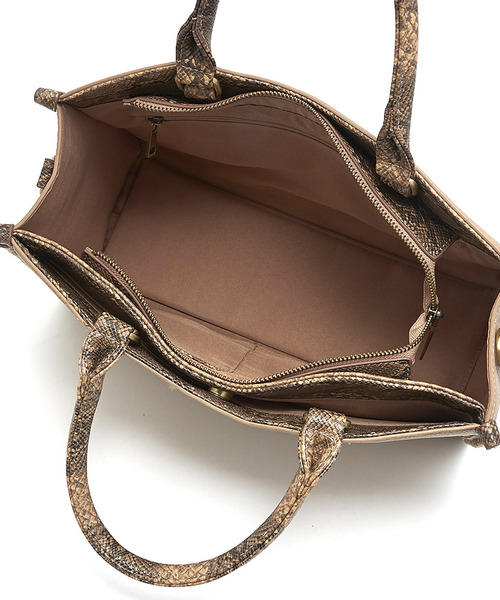 Ungrid（アングリッド）の「【Ungrid】スネークコンビトートBAG（トートバッグ・レディース・ブラック/ベージュ/グレー・FREE）」の7枚目の写真