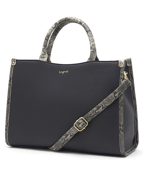 Ungrid（アングリッド）の「【Ungrid】スネークコンビトートBAG（トートバッグ・レディース・ブラック/ベージュ/グレー・FREE）」の15枚目の写真