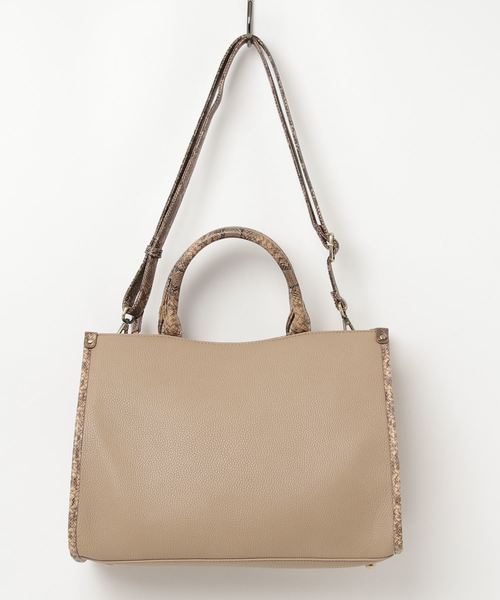 Ungrid（アングリッド）の「【Ungrid】スネークコンビトートBAG（トートバッグ・レディース・ブラック/ベージュ/グレー・FREE）」の9枚目の写真