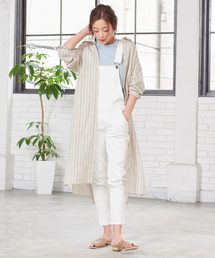 マルチストライプロングシャツワンピース