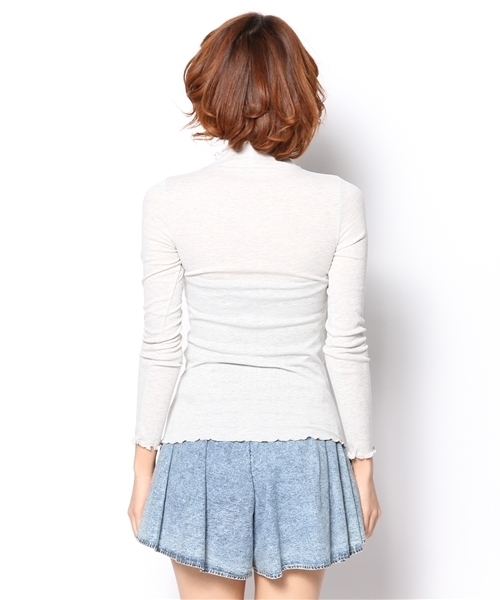 mystic（ミスティック）の「ハイネックテレコL/ST（Tシャツ/カットソー・レディース・ブラック/チャコールグレー/グレー/ベージュ・ﾌﾘ-）」の10枚目の写真