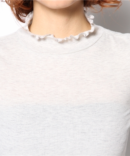 mystic（ミスティック）の「ハイネックテレコL/ST（Tシャツ/カットソー・レディース・ブラック/チャコールグレー/グレー/ベージュ・ﾌﾘ-）」の9枚目の写真