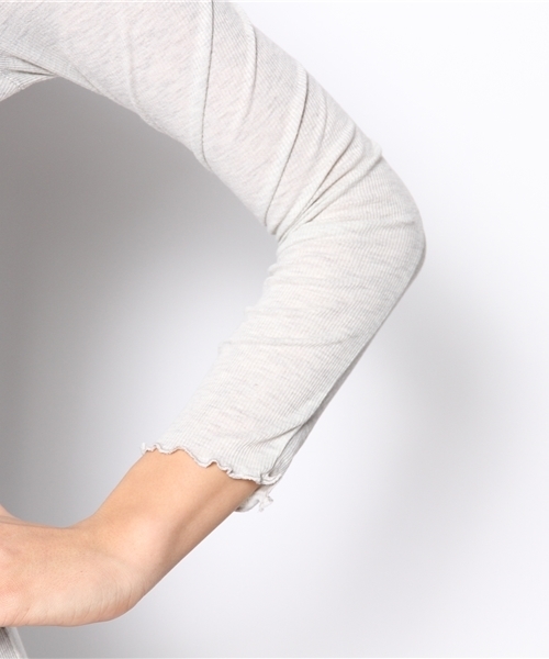 mystic（ミスティック）の「ハイネックテレコL/ST（Tシャツ/カットソー・レディース・ブラック/チャコールグレー/グレー/ベージュ・ﾌﾘ-）」の8枚目の写真