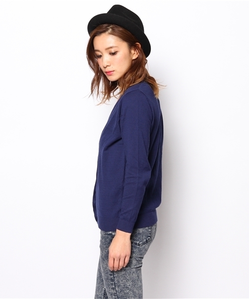 ROSE BUD（ローズバッド）の「LK-14113 V/N CARDIGAN （カーディガン/ボレロ・レディース・アイボリー/ネイビー/イエロー/レッド・ONE SIZE）」の12枚目の写真