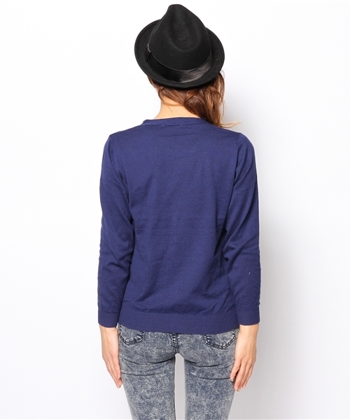 ROSE BUD（ローズバッド）の「LK-14113 V/N CARDIGAN （カーディガン/ボレロ・レディース・アイボリー/ネイビー/イエロー/レッド・ONE SIZE）」の11枚目の写真