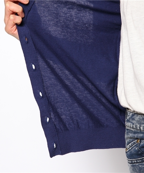 ROSE BUD（ローズバッド）の「LK-14113 V/N CARDIGAN （カーディガン/ボレロ・レディース・アイボリー/ネイビー/イエロー/レッド・ONE SIZE）」の6枚目の写真