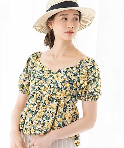 fifth（フィフス）の「カシュクール風フラワーフレアブラウス（シャツ/ブラウス・レディース・イエロー/レッド/パープル・MEDIUM）」の2枚目の写真