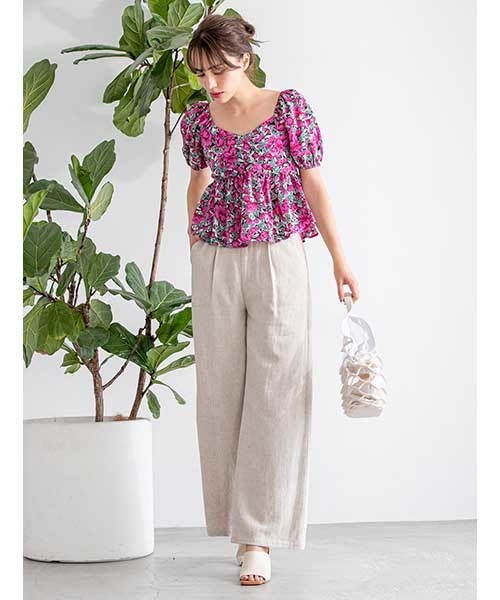 fifth（フィフス）の「カシュクール風フラワーフレアブラウス（シャツ/ブラウス・レディース・イエロー/レッド/パープル・MEDIUM）」の14枚目の写真