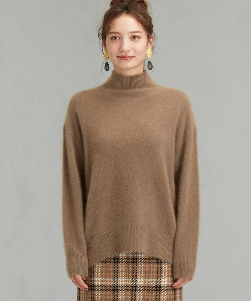 green label relaxing（グリーンレーベルリラクシング）の「FFC ヘアリー ハイネック ニット ※（ニット/セーター・レディース・パープル/レッド/オリーブ/ベージュ/モカ/ネイビー・FREE）」の20枚目の写真