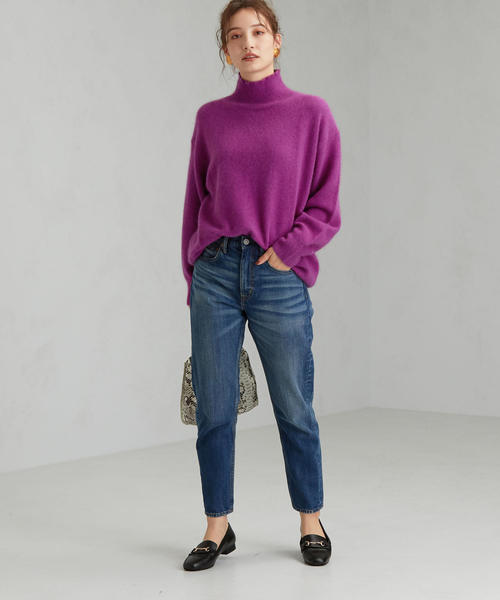 green label relaxing（グリーンレーベルリラクシング）の「FFC ヘアリー ハイネック ニット ※（ニット/セーター・レディース・パープル/レッド/オリーブ/ベージュ/モカ/ネイビー・FREE）」の22枚目の写真