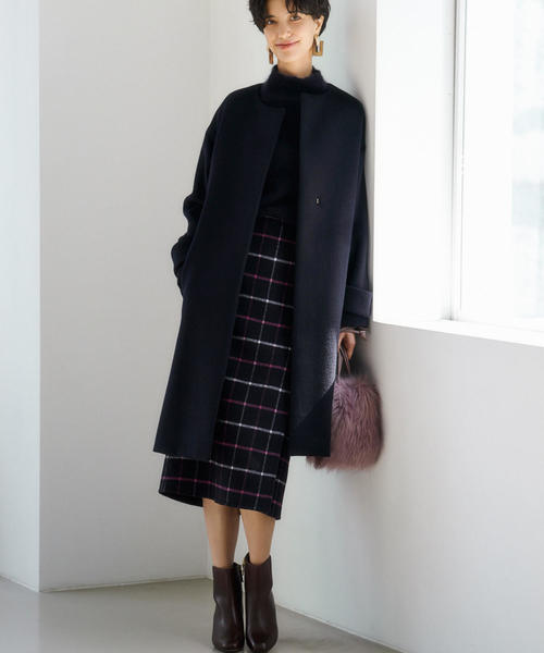 green label relaxing（グリーンレーベルリラクシング）の「FFC ヘアリー ハイネック ニット ※（ニット/セーター・レディース・パープル/レッド/オリーブ/ベージュ/モカ/ネイビー・FREE）」の7枚目の写真