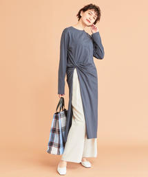 BEAUTY&YOUTH UNITED ARROWS | BY∴ コットンツイストスリット ロングスリーブワンピースо(ワンピース)