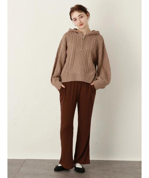 earth music&ecology（アースミュージックアンドエコロジー）の「リブフレアパンツ（その他パンツ・レディース・ブラック/ベージュ/ブラウン・M/S）」の21枚目の写真