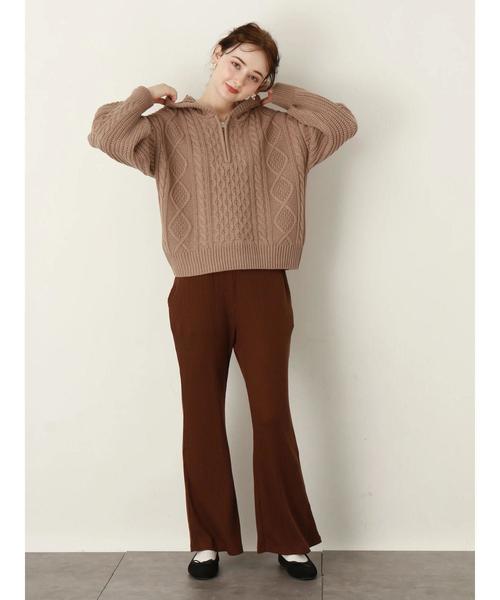 earth music&ecology（アースミュージックアンドエコロジー）の「リブフレアパンツ（その他パンツ・レディース・ブラック/ベージュ/ブラウン・M/S）」の22枚目の写真