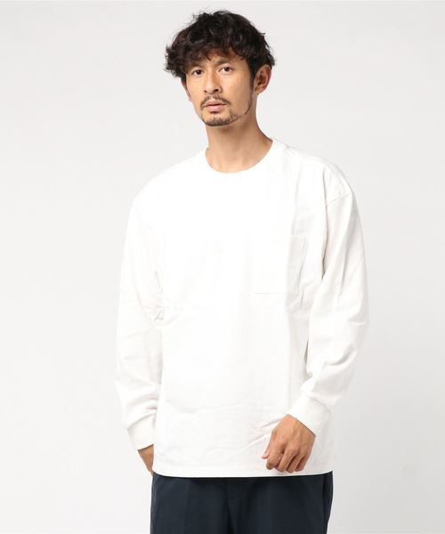 INASTUDIOS ZOO（イーナストゥディオスズー）の「「INASTUDIOS SELECT」ポケット付きロングTシャツ（Tシャツ/カットソー・メンズ・ホワイト/ブラック/ベージュ/パープル/テラコッタ/サックスブルー/ベージュ系その他/パープル系その他/グリーン/チャコール・LARGE/X-LARGE/MEDIUM）」の13枚目の写真