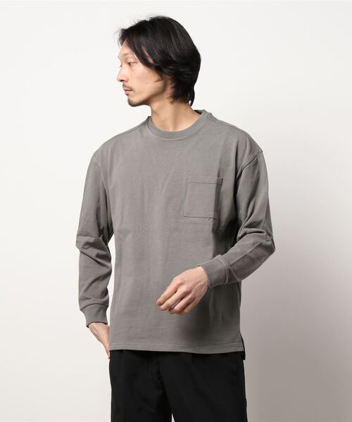 INASTUDIOS ZOO（イーナストゥディオスズー）の「「INASTUDIOS SELECT」ポケット付きロングTシャツ（Tシャツ/カットソー・メンズ・ホワイト/ブラック/ベージュ/パープル/テラコッタ/サックスブルー/ベージュ系その他/パープル系その他/グリーン/チャコール・LARGE/X-LARGE/MEDIUM）」の21枚目の写真